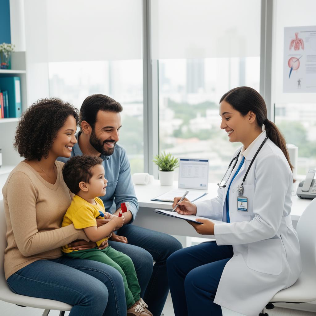 Família em consulta médica no Rio de Janeiro